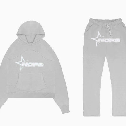 Y2K New Long Sleeve Noes Hoodie Suit Sweatshirt Two-Piece Punk Band Rock Clothing Streetwear