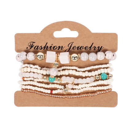 European and American Cross-Border Hot-Selling New Bohemian Bracelets Creative Tassel Multi-Layer Beaded Bracelets Fashion Jewelry