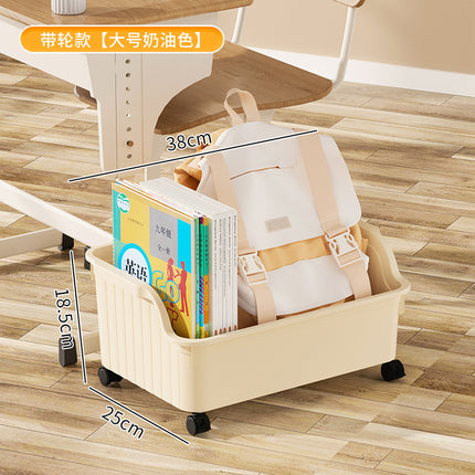 Book Storage Box with Pulley Student Dormitory Desk Schoolbag Storage Box Desktop Storage Basket Sorting Classroom Book Box