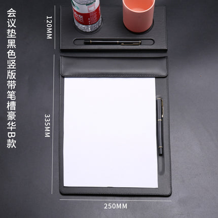 High-End Leather Hotel A4 Writing Board with Magnetic Buckle, Leather Coaster, Folder, Signing Document Board, Can Be Printed with Logo