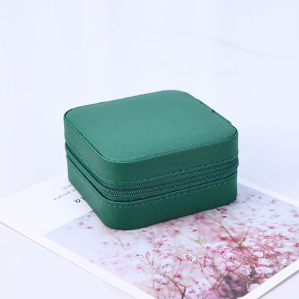 Qingyu Packaging PU Leather Portable Jewelry Box Mini Jewelry Zipper Bag Medium Palm Jewelry Box Ear Storage Box