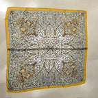 Yellow edge cashew silk scarf square scarf