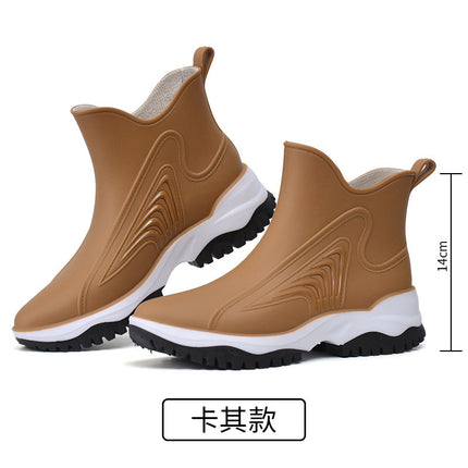 2026 Short-Tube Water Boots for Outdoor Work, Car Washing, Grocery Shopping, Non-Slip Rubber Shoes for Women, Pvc Waterproof Shoes, Rain Boots, Fashionable Style