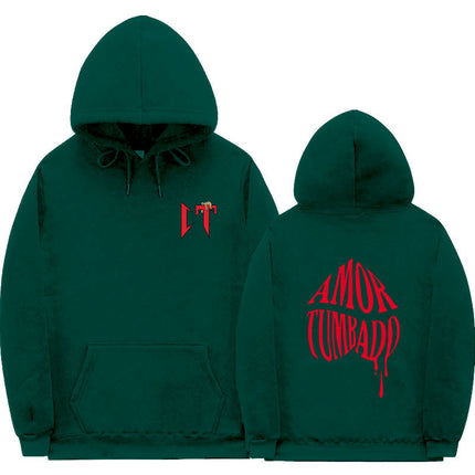 European Size Rib Bottom Fashion Printed Sweatshirt Loose Hoodie Men's and Women's Casual Sports Sweatshirt