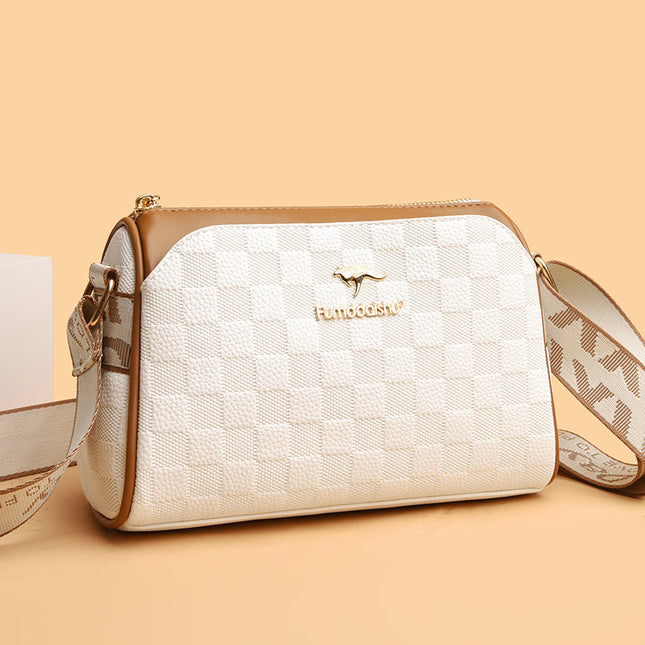 2026 New Multi-Layered Rhombus-Patterned Bag, Stylish Boston Pillow Bag, Fashionable and Versatile Commuter Shoulder and Crossbody Women's Bag