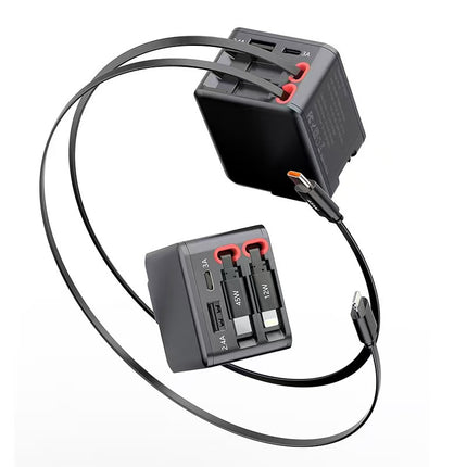 2025 New Car Charger Super Fast Charging 45W Three-In-One Pd Suitable for Apple and Huawei Retractable Cable Flash Charging