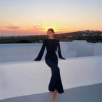 6074#Black beach dress / For wholesale, please take the one-size-fits-all size