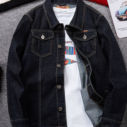plus size Men's TEMU Denim Jacket Plus-sized AliExpress Top Amazon Stretch Jacket Stand-alone Shirt