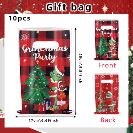 Cross-Border New Product Christmas Grinch Theme Party Decoration Flag Cartoon Party Supplies Tableware Christmas Decoration