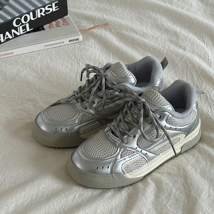 Lu Sanfan Breathable Mesh Sports Casual Shoes Women's Thick-Soled Student Versatile Super Hot Board Shoes 2025 New Shoes