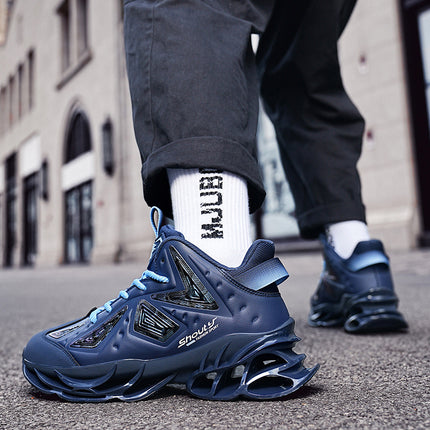 Cross-Border New Men's Blade-Soled Sports Shoes, Casual Running Shoes, Fashionable Korean Style Breathable Trendy Shoes, Blade Mesh Shoes