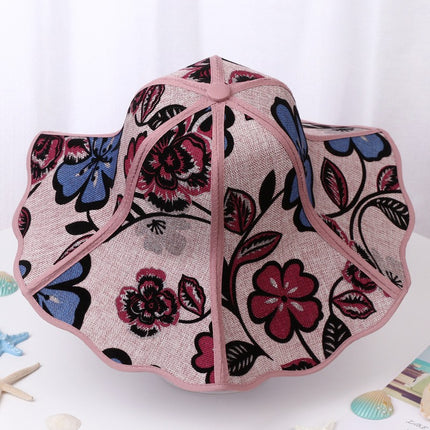 Travel Fishing Sunshade Straw Hat Folding Large Along Straw Mat Hat Men's and Women's Sunscreen Hat Outdoor Big Brim Hat