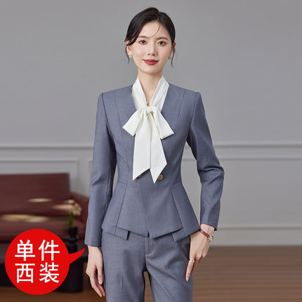 High-end Suit suit Female Spring and Autumn Professional Temperament Goddess Fan Hotel Manager Front Desk Reception Beauty Salon Overalls