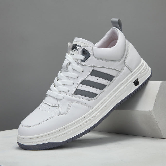 Men's White Sneakers 2026 New Spring Model, Pure Cowhide Leather, Ultra-Light, Breathable, Versatile, Casual Sports Sneakers