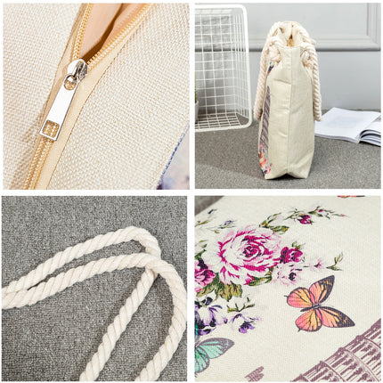 Cross-border Cute Cat Printed Shoulder Bag Simple Portable Storage Beach Bag Fashionable All-match Handbag