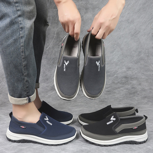 Wholesale and retail old Beijing cloth shoes men's soft bottom breathable middle-aged father non-slip elderly walking shoes