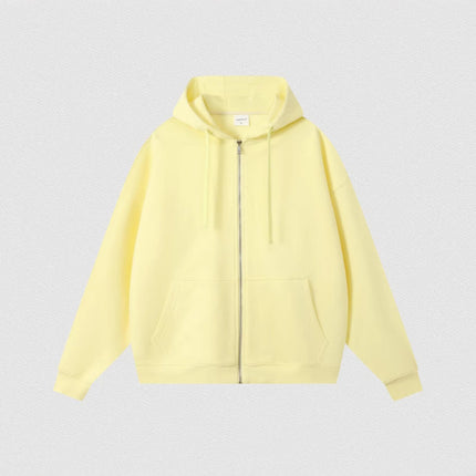 Large terry anti-static drop-shoulder casual cardigan zipper jacket