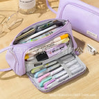 Oxford cloth triangle pencil case [purple]