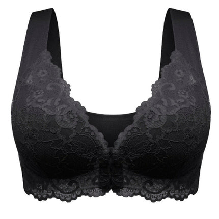 Cross-border sexy lace no steel ring bra back underwear European and American back corset plus size front buckle vest bra wholesale