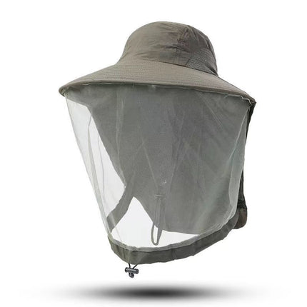 Mesh Anti-Mosquito Sun Hat for Men in Summer Large Brim Anti-Uv Mountaineering Travel Hat for Women Outdoor Sun Protection Fishing Hat