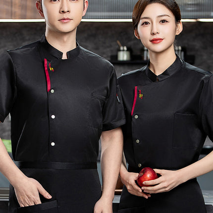 Summer Thin Breathable Net Short-sleeved Chef Clothes Catering Hotel Restaurant Canteen Cake Baking Work Clothes Kitchen Clothes