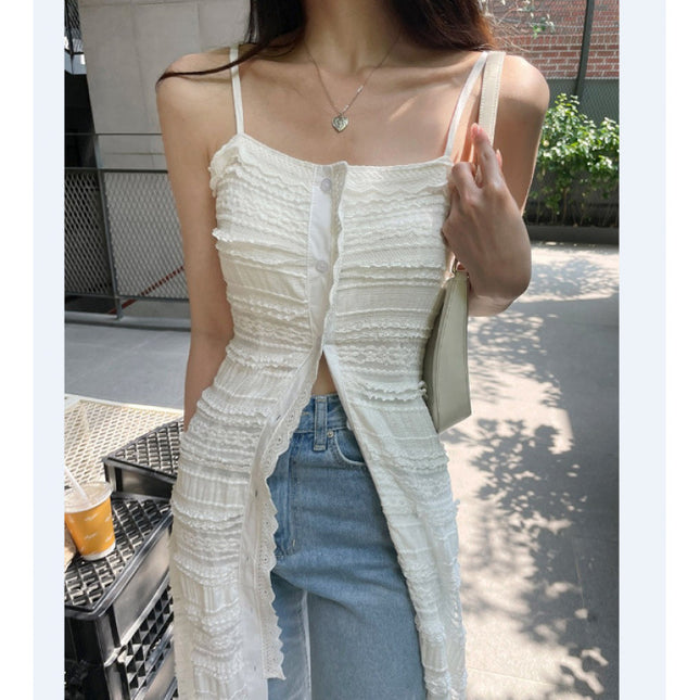 in stock Han Fan Lady Lace Stitching Sling dress