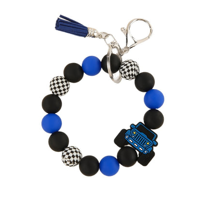 Cross-Border Creative Car Silicone Keychain J Tassel Wrist Pendant Christmas Apple Style Exquisite Accessory