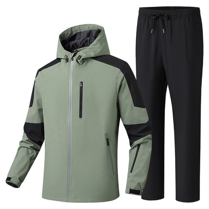 New Cross-Border Outdoor Jacket Set, Trendy Windproof and Waterproof Versatile Jacket and Pants Set for Men and Women