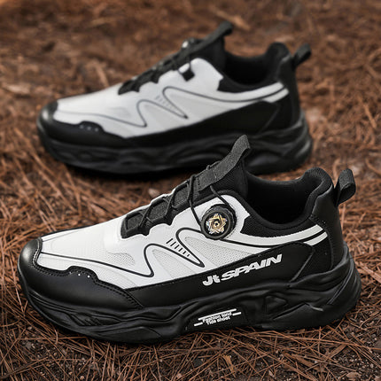 Cross-Border Large Size Summer New Men's Sports Shoes for Fitness and Outdoor Activities, Breathable with Rotating Buckle and Stylish Mesh Design