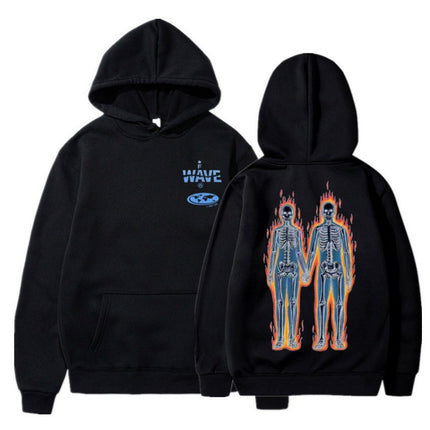 [Cross-border European Code] Skeleton Thermal Imaging Graphic Print Hoodie