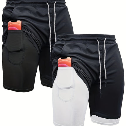2 in 1 Running Shorts 2 in 1 Mens Running Shorts 2 Piece Cross-Border