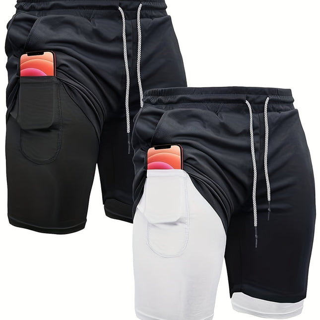 2 in 1 Running Shorts 2 in 1 Mens Running Shorts 2 Piece Cross-Border