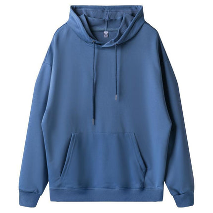 American fashion brand 260g pullover casual loose hooded sweater dopamine solid color heavy shoulder hoodie in spring and autumn