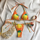 European and american lemon print bikini / S