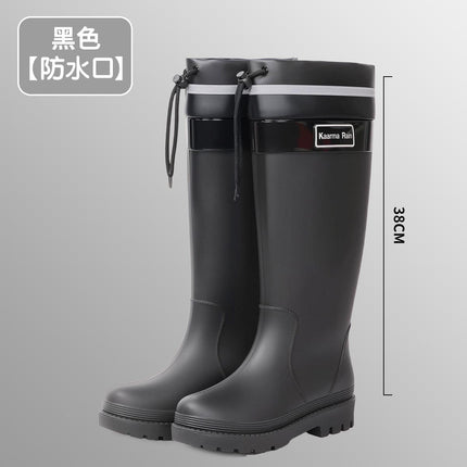 New Fashionable Women's Shoes, Extra High Women's Outer Wear Rainforest Hiking Wading Shoes, Heightening Waterproof Women's Water Shoes, Rubber Shoes and Overshoes