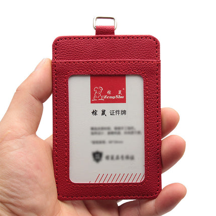 Color-Blocking Basketball Pattern Leather Work Id Card Holder Student Card Holder Business Badge Access Control Pu Lanyard Color-Blocking Wholesale Work Id Card