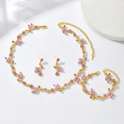 Pinduoduo Cross-border Pearl Women's Fashion Elegant Alloy Drop Bridal Dress Accessories Necklace Earrings suit