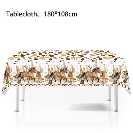New Western Horse Racing Cowboy Kentucky Derby Party Set Paper Plates Napkins Tablecloth Tableware Horse Racing Theme