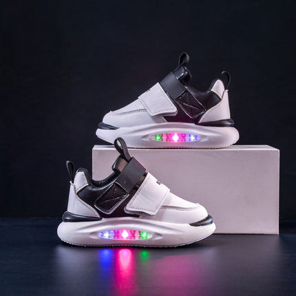 Boys and Girls light-on board shoes Spring and Autumn new children's sneaker medium and small children's casual soft bottom flash running shoes fashion