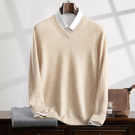 Cashmere V-Neck Sweater Men / Pull Col V Cachemire Homme