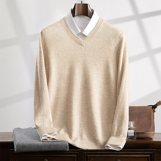 V-Neck Cashmere Sweater Men / Pull Col V Cachemire