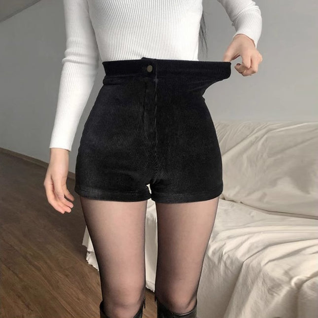 Boots new casual pants 23 tight 20 high waist black outer stretch corduroy autumn and winter shorts women corduroy