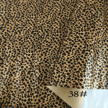 Pu Leopard Print Leather Fabric Anime DIY Imitation Cotton Velvet Base Printed Crafts Home Furniture Artificial Leather Bags