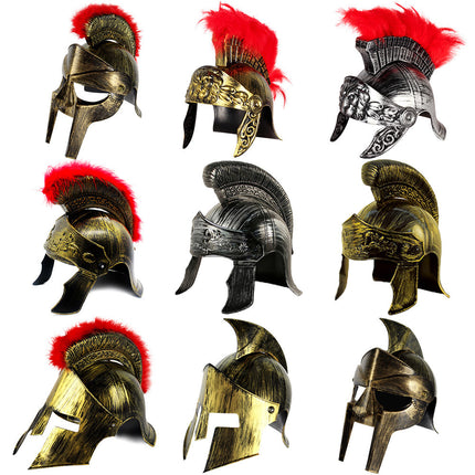 Ancient Roman Samurai Props Medieval Helmet Plastic Weapon Props Greek PU Sword Dagger Shield Knife