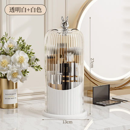 High-End Cosmetics Storage Box Rotating Makeup Brush Storage Tube Lipstick Dressing Table Desktop Eyebrow Pencil Comb Pen Holder