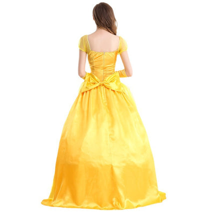 Halloween Costume Beauty and the Beast Movie Character Belle Princess Yellow Dress Game Princess Costume