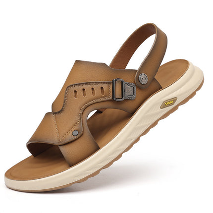 Popular Sandals for Men, Summer Dual-Purpose Driving Sandals, Casual Non-Slip Soft Sole Breathable Beach Shoes, Drop Shipping