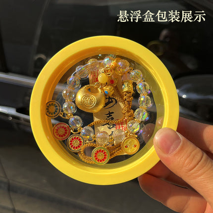 Lingyin's New Lucky Bag Five-Way God of Wealth Car Hanging Colorful Artificial Crystal Safety Lock Car Pendant Chinese Style Jewelry