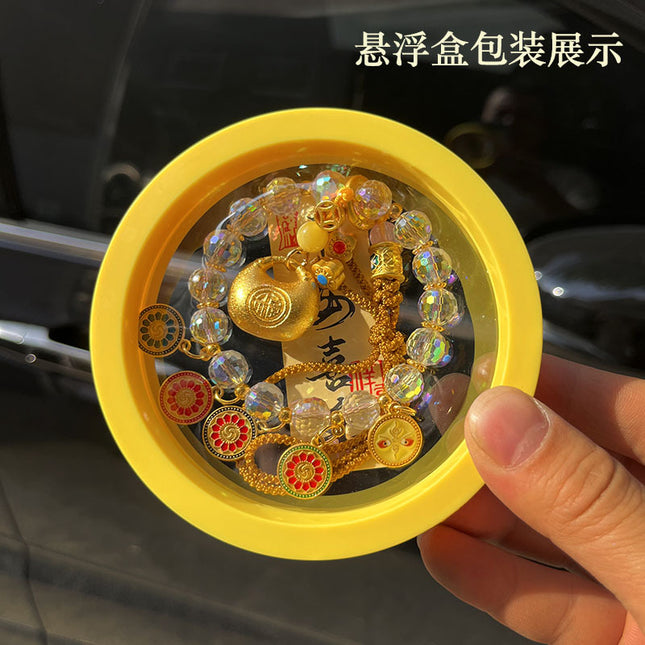 Lingyin's New Lucky Bag Five-Way God of Wealth Car Hanging Colorful Artificial Crystal Safety Lock Car Pendant Chinese Style Jewelry