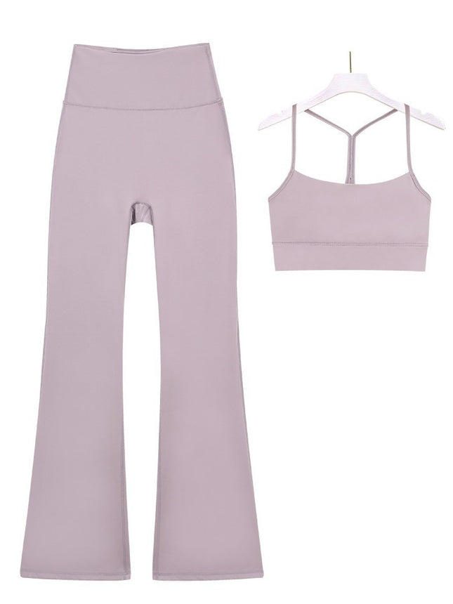 Lulu Same in stock Cross-border Y Vest Bell-bottom Pants suit Women's Sports Fitness Bra Yoga Top